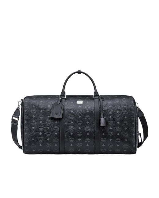 MCM Black Small Ottomar Visetos Weekender Bag
