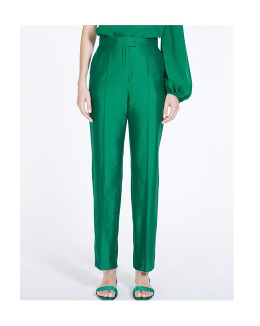 Max Mara Green Ankle-Length Casual Pants
