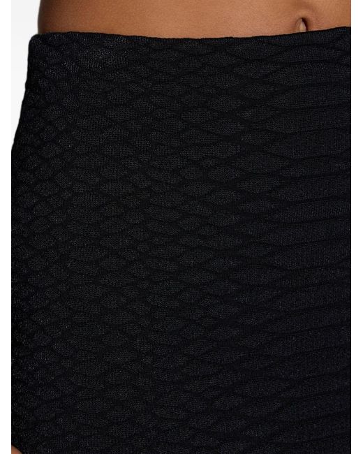 Elisabetta Franchi Black Snake-Pattern Knit Skirt
