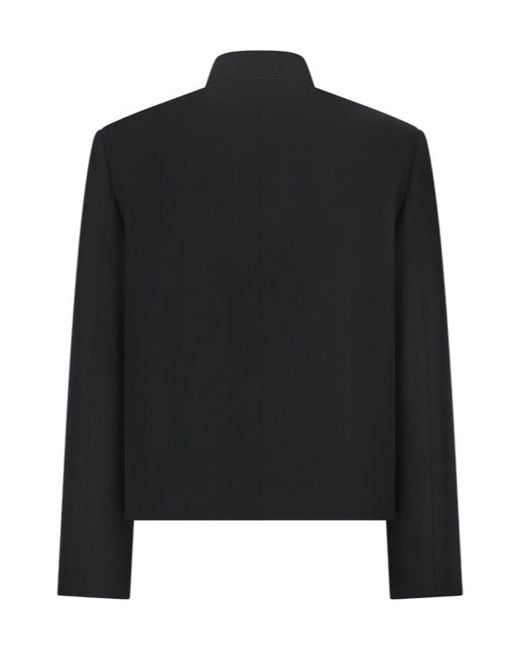 Jil Sander Black Mandarin-Collar Wool Jacket