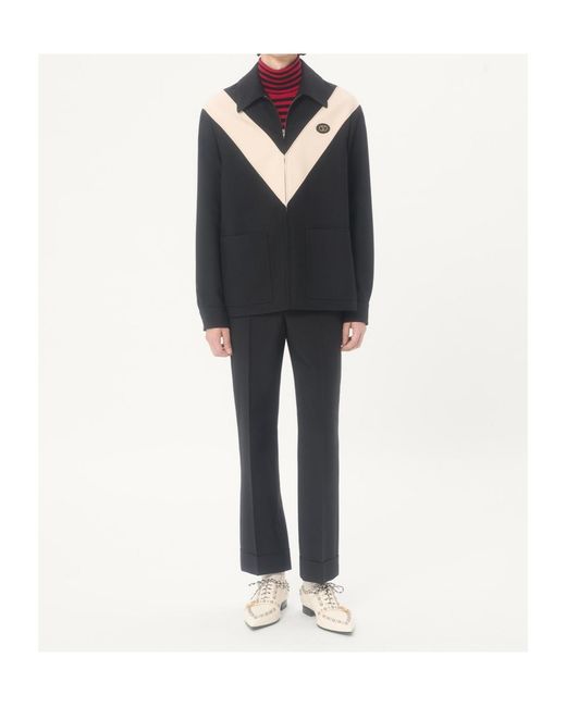 Valentino Black Logo Patch Zip-Up Overshirt for men