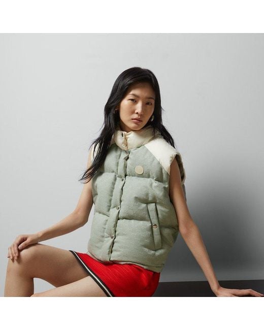 Gucci Green Gg Panelled Padded Gilet