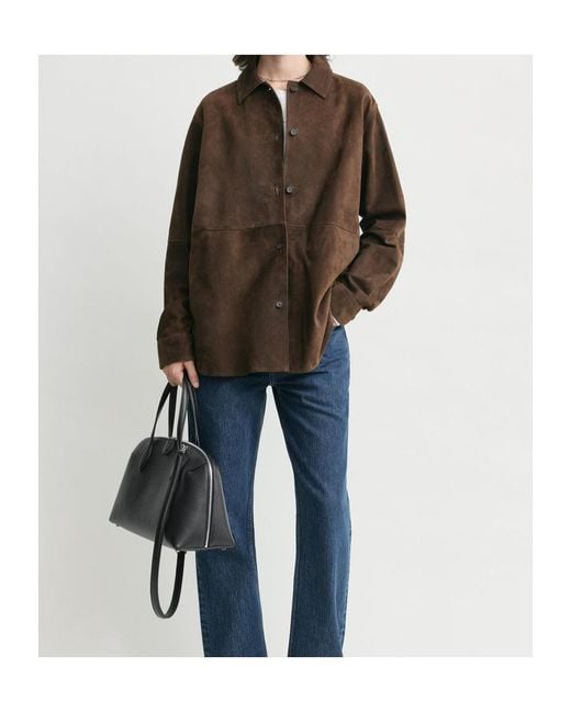Totême Brown Totême Long-Sleeved Button-Up Overshirt