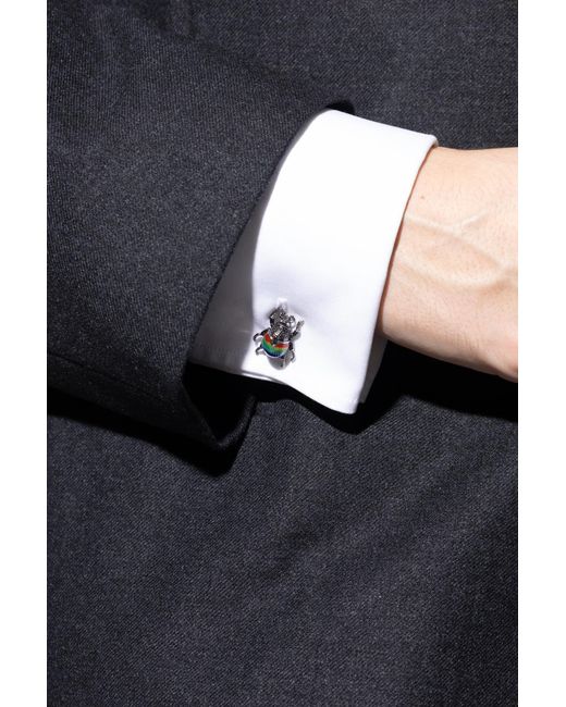 Paul Smith Metallic Beetle Motif Cufflinks for men
