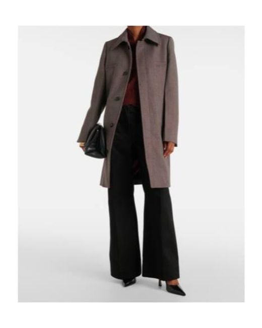 Victoria Beckham Gray Tailored Virgin Wool Coat