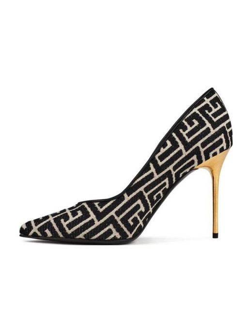 Balmain Black Logo High Heels