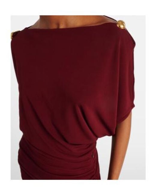 Altuzarra Red Brina Embellished Draped Jersey Gown