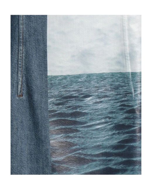 Sportmax Blue Sleeveless Denim Dress