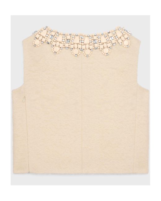 Céline Natural Embroidered Top