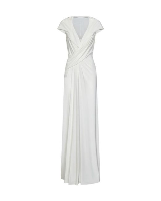 Alberta Ferretti White Sleeveless Maxi Dress