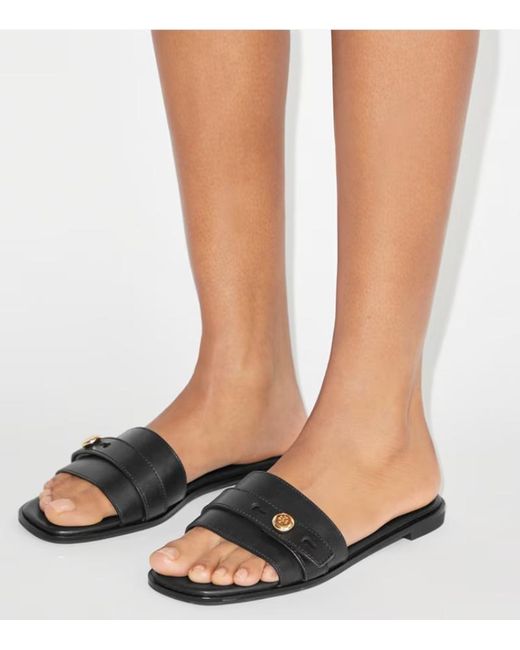 Tory Burch Black Romy Flat Mules