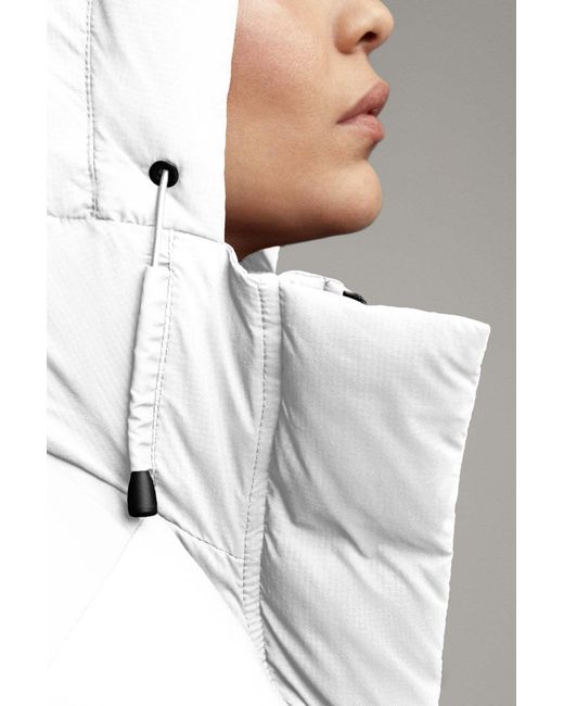 Canada Goose White Alliston Logo-Patch Padded Coat