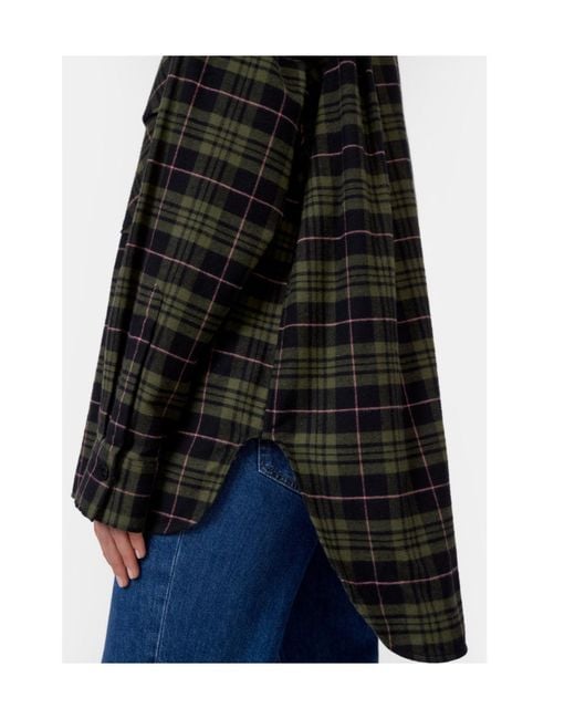 Closed Black Check-Pattern Oversized Shirt