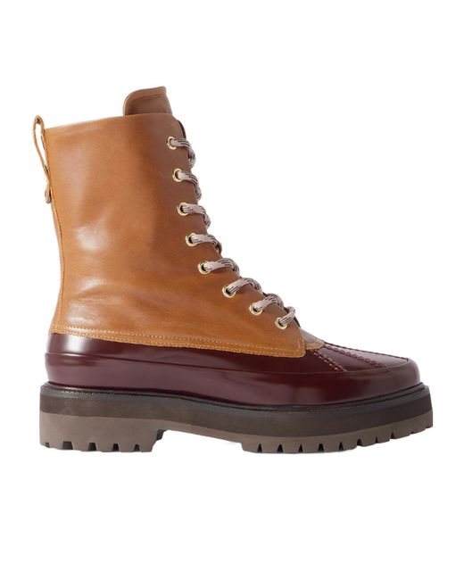Varley Brown Color-Block Thick-Soled Lace-Up Boots