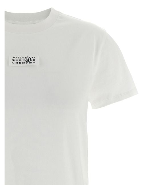 MM6 by Maison Margiela White Short-Sleeve Crewneck T-Shirt