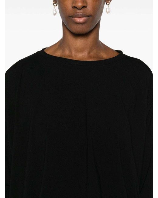Pinko Black Draped Jersey T-Shirt