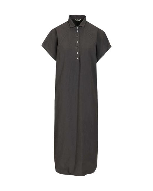 Barena Black Serafina Short-Sleeve Shirt Dress