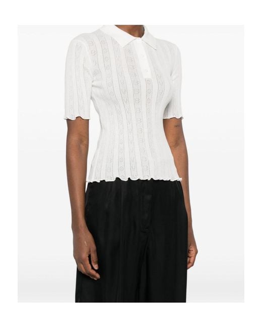 Victoria Beckham White Short-Sleeved Polo Shirt