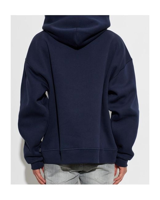 DSquared² Blue Slogan-Print Relaxed-Fit Hoodie for men