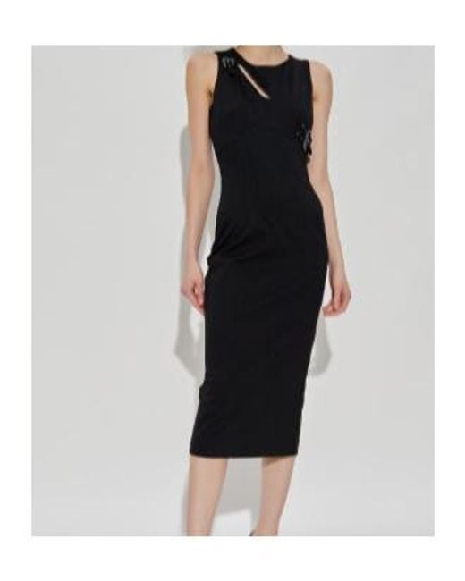 Versace Jeans Black Couture Cut-Out Buckle Sleeveless Midi Dress