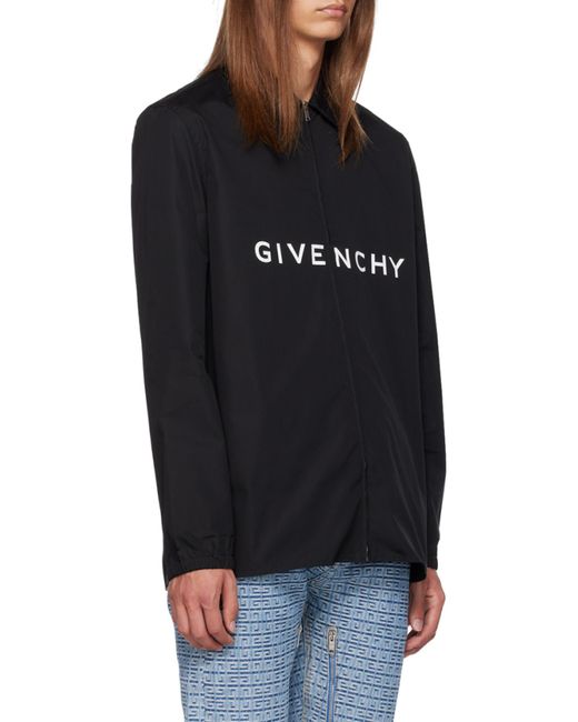 Givenchy Black Archetype Zipped Shirt for men