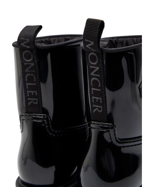 Moncler Black Kickstream Logo-Appliquéd Rain Boots