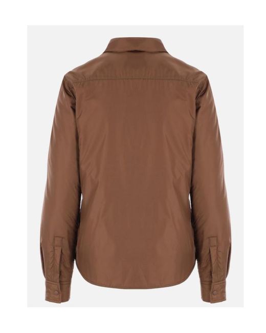 Aspesi Brown Buttoned Padded Shirt Jacket