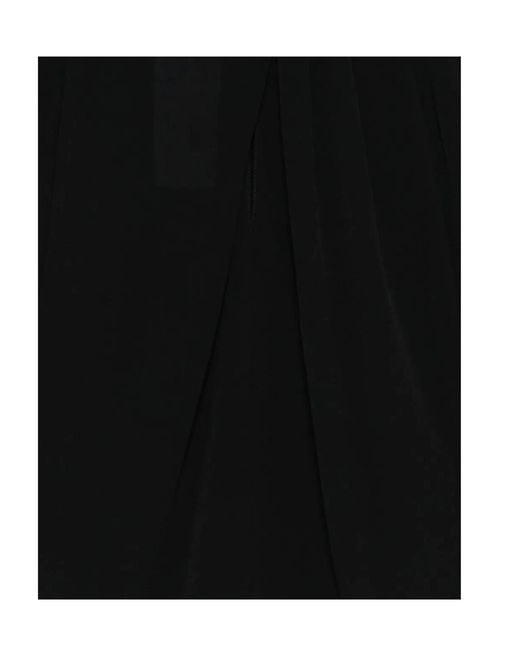 Patrizia Pepe Black Pleated High-Neck Blouse