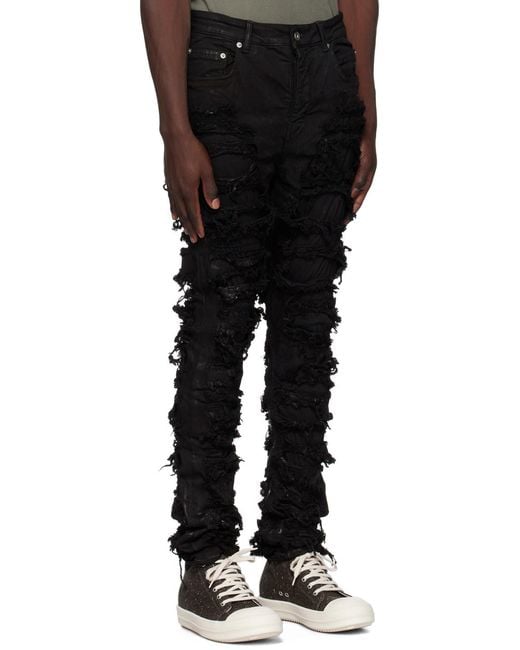 Rick Owens Black Luxor Detroit Low-Rise Skinny Jeans for men