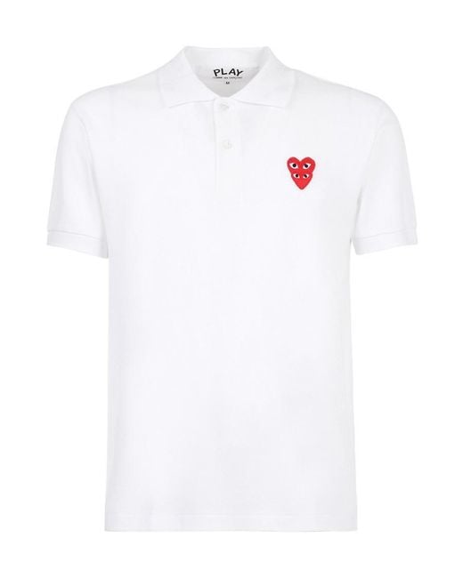 COMME DES GARÇONS PLAY White Short-Sleeved Polo Shirt for men