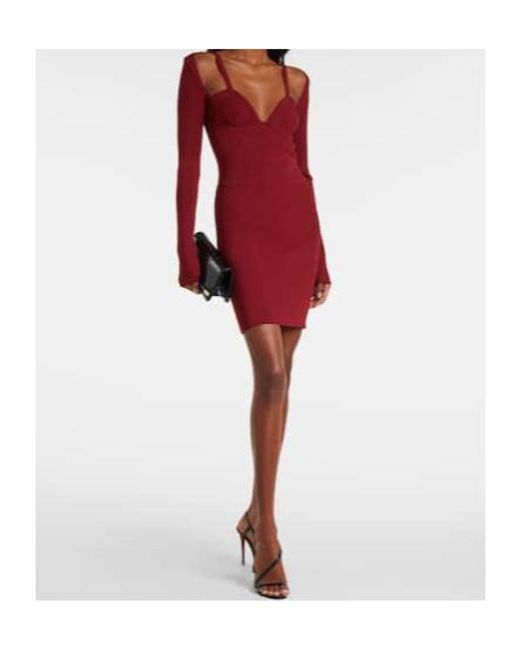 Nensi Dojaka Red Cutout Knitted Minidress