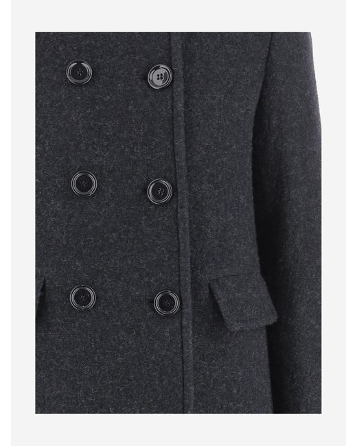 Aspesi Blue Double-Breasted Tailored Coat