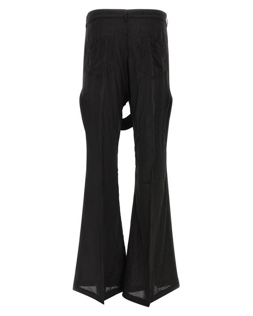 Rick Owens Black Megastrapped Flared Jeans for men