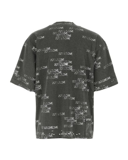 we11done Gray Round-Necked T-Shirt for men