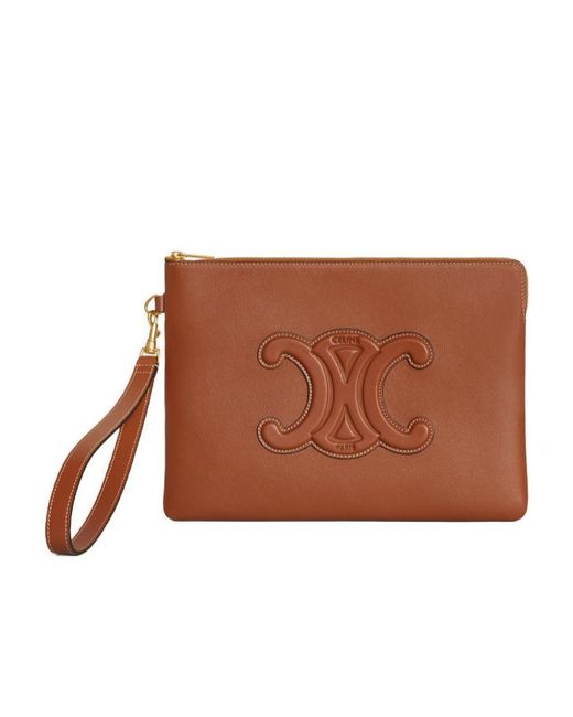Céline Brown Small Pouch With Strap Cuir Triomphe