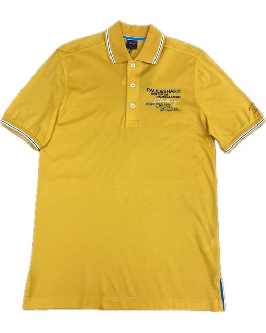 Paul & Shark Yellow Short-Sleeved Polo Shirt for men