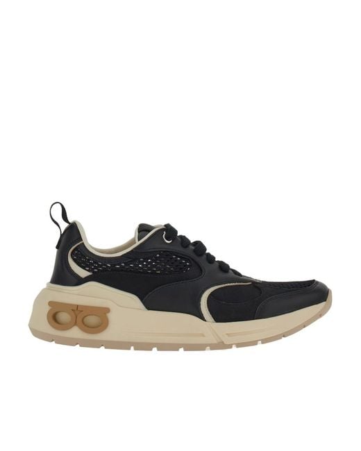 Ferragamo Black Logo Low-Upper Sports Shoes