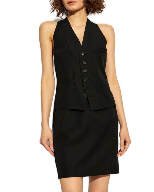 DSquared² Black V-Neck Sleeveless Mini Dress