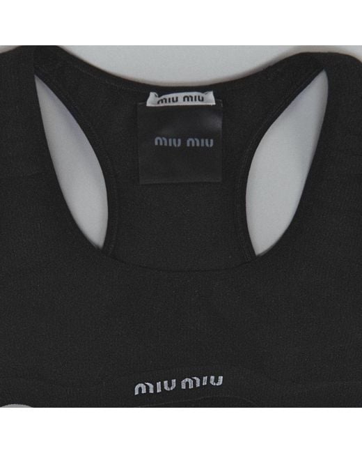 Miu Miu Black Seamless Racerback Top