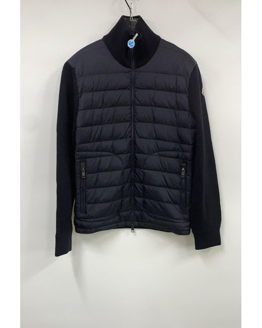 Moncler Blue Long-Sleeved Padded Cardigan for men