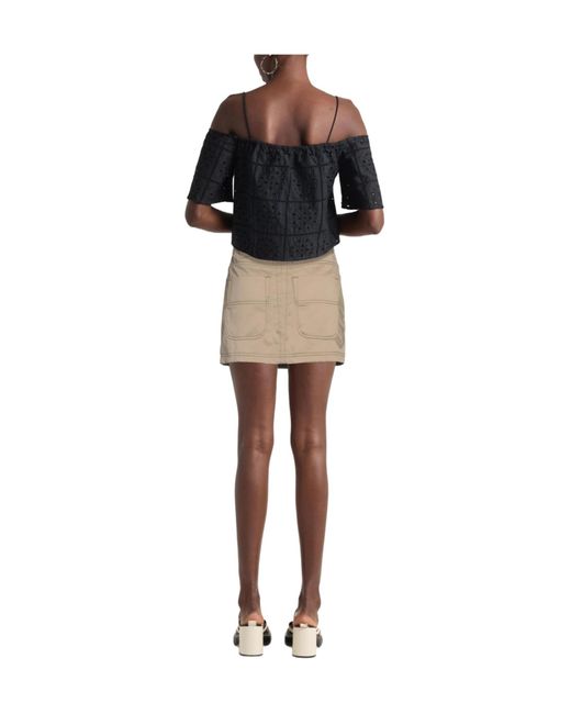 DIESEL Natural Solid-Colored Flare Skirt