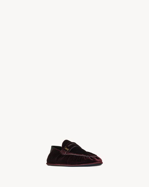 Saint Laurent Brown Round-Toe Loafers