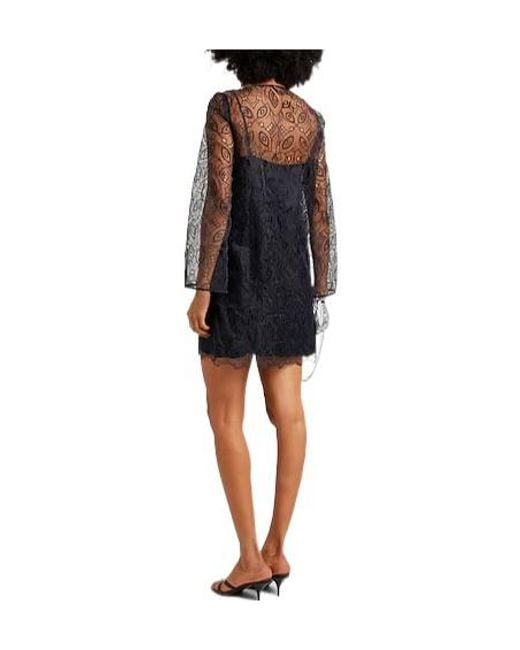 Max Mara Black Solid Embroidered Dress