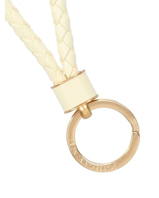 Bottega Veneta White Braided Keyring