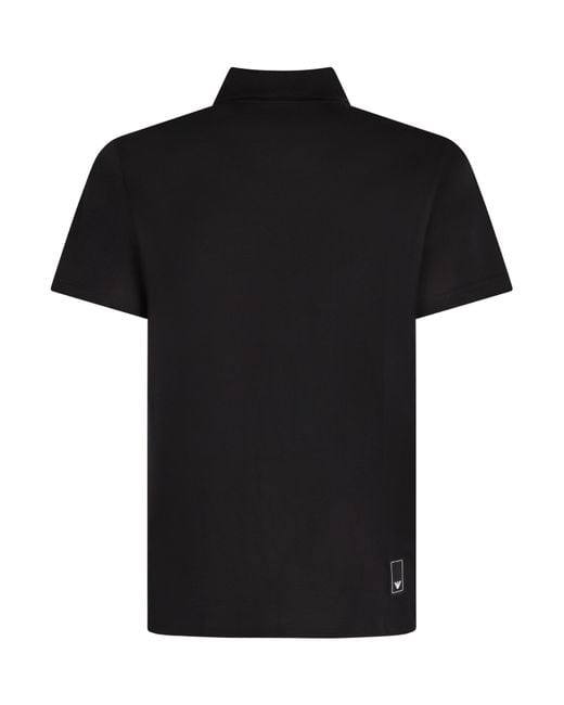 Emporio Armani Black Travel Essentials Piqué Polo Shirt for men