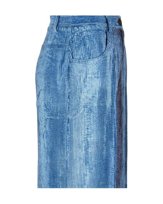 Forte_forte Blue Degrade Denim Velvet Wide-Leg Pants