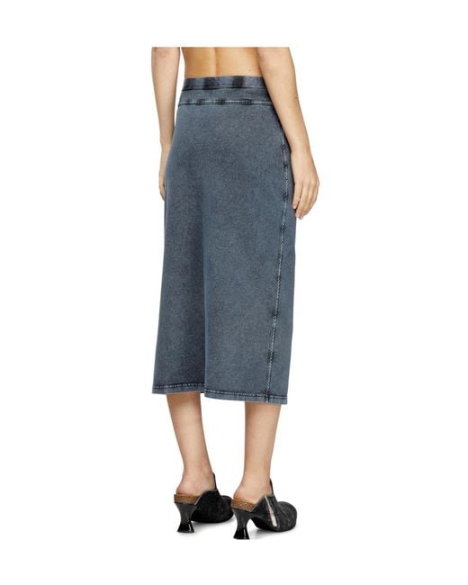 DIESEL Blue O-Alline Logo Patch Midi Skirt