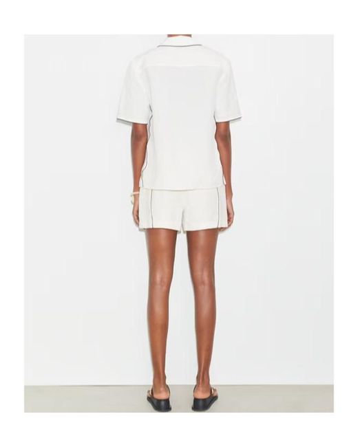Tory Burch White Linen Camp Shirt