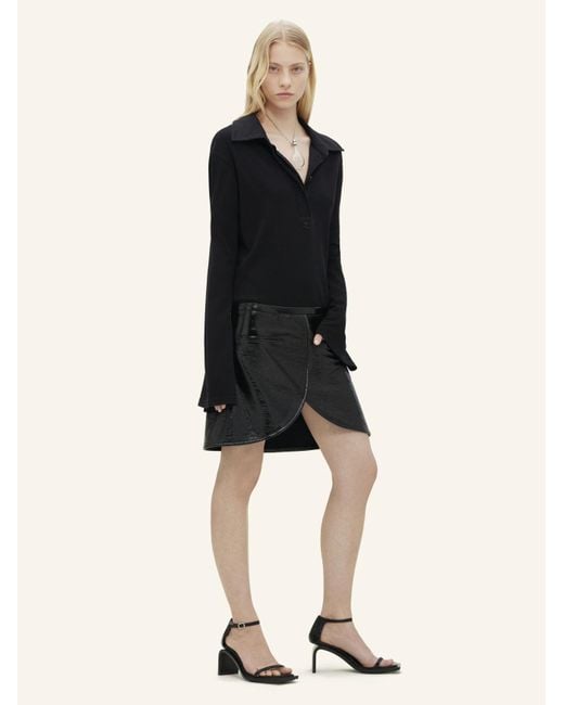 Courreges Black Courrèges Long Sleeved Polo Shirt