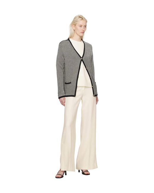 Anine Bing Gray Dave Stripe-Pattern Cardigan